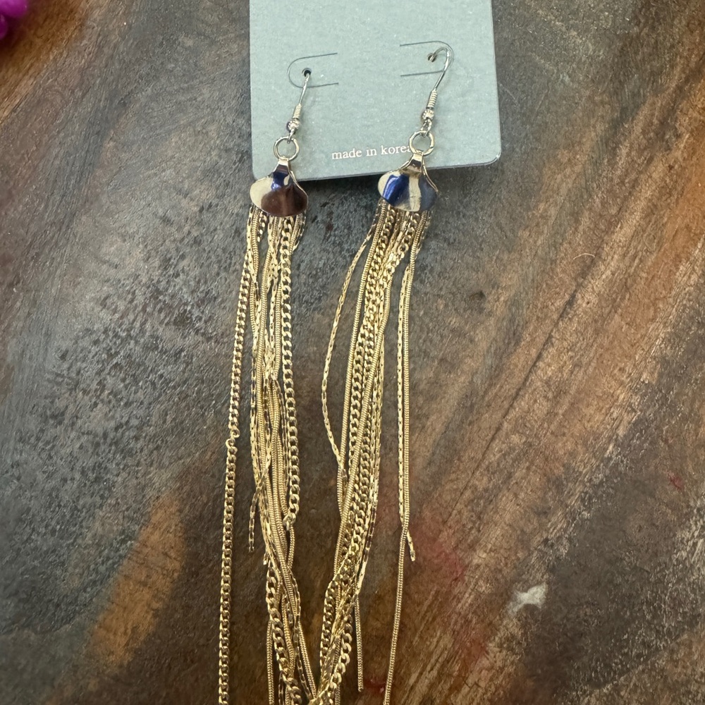 Elegant Gold Tassel Earrings